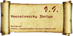 Veszelovszky Ibolya névjegykártya